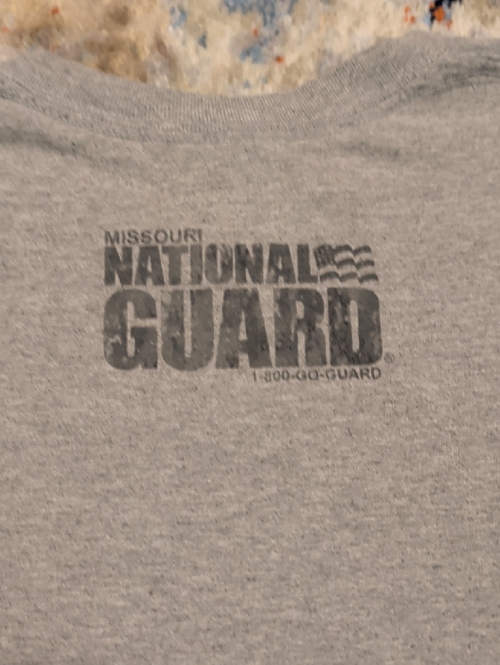 Gildan Light Gray Heavy Cotton Tee with Blue Logo - Picture 5 of 5